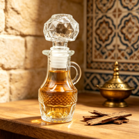 Flacon diffuseur d'arômes transparent de 50 ml, style arabe de Dubaï, pour huile de parfum Attar Oud, bouteilles en verre de présentation
