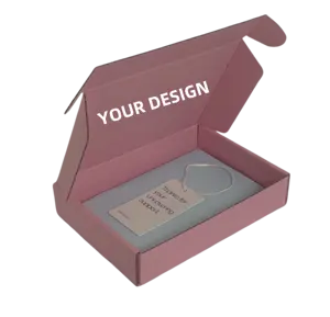 Cajas de envío Rosa corrugado personalizado, caja de lencería con logotipo personalizado, embalaje para ropa interior, caja de ropa con bolsa de papel