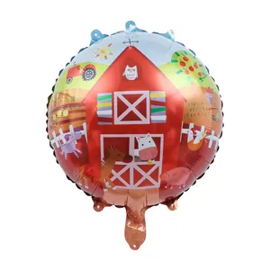 Nova Chegada 18 inch Animais Forma Redonda Fazenda Inflável Bola Folha Balão Para Festa de Aniversário decoração presente balão