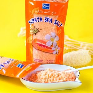 Y418 YOKO PAPAYA SPA SALT 300g. Gentle Exfoliating <b>Body</b> <b>Scrub</b> with Natural Salt <b>Scrub</b> for Clean and More Radiant-Looking Skin - Product Image 4