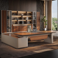Bureau de direction professionnel en L, modulaire, moderne, avec armoire de rangement en bois – Solution de mobilier tout-en-un saine