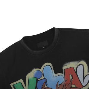 OEM Y2k Vintage peso pesado de alta calidad desgastado camisetas Streetwear serigrafía personalizada Boxy recortada camiseta para hombres - Product Image 3