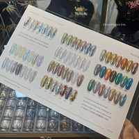 Nouveauté, poudre magique super brillante effet miroir Aurora, ensemble de poudre chromée pour ongles, acrylique, présentoir avec boîte cadeau en bois de luxe gratuite