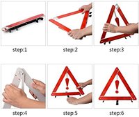 Panneau de signalisation triangulaire réfléchissant d'urgence pliable pour la sécurité routière automobile