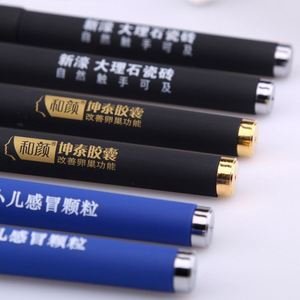 Blue Black Gel <b>Pens</b> With Metal Accent, Custom Logo Printing Support, for Office and School Use - Product Image 2