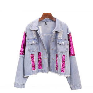 Custom Fashion Coat Women <strong>Sequin</strong> Design <strong>Plus</strong> <strong>Size</strong> Denim <strong>Jacket</strong> for Womens/womens Puffer <strong>Jacket</strong>/sequined <strong>Jacket</strong> - Product Image 1