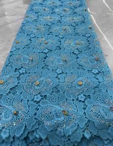 Encaje de Cordón y Pedrería 2025, Tela de Encaje Guipur, Diseños Aso Oke para Mujeres Nigerianas, Ropa de Fiesta - Product Image 6