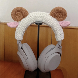 New Arrival Custom <strong>Funny</strong> Crocheted <strong>Headphone</strong> Cover Crochet Sheep Horn <strong>Headphone</strong> Accessory Animal Ears Headset Case - Product Image 2