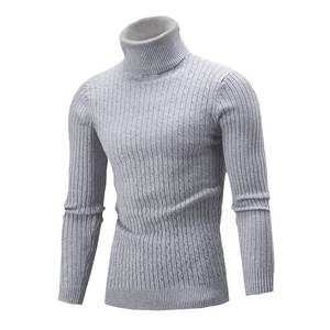 Autumn and Winter <b>Turtleneck</b> Warm Fashion Solid Color <b>Sweater</b> <b>Men's</b> <b>Sweater</b> Slim Pullover <b>Men's</b> Knitted <b>Sweater</b> Bottoming Shirt - Product Image 3