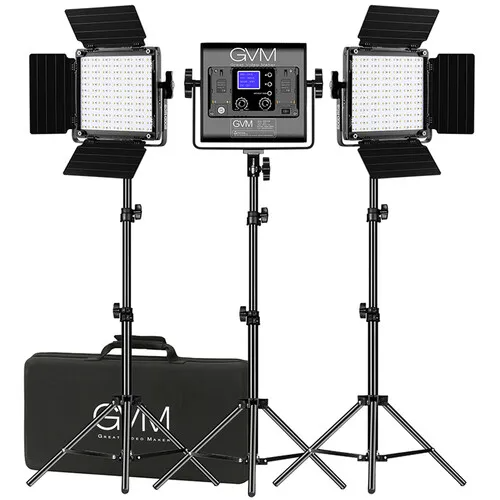 GVM 800D RGB 3kit Photoflood Camara Fotografica Iluminacion Profesional Luz Estudio Para Fotografia Lampara Luces Lamparas Led