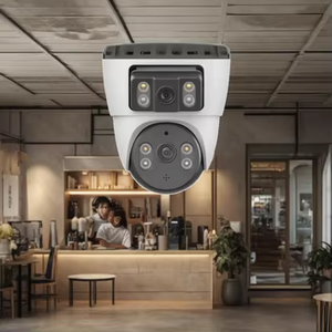 Kamera Dome Dalam Ruangan Lensa Ganda Kontrol PTZ 360 Derajat Desain Baru Penglihatan Malam Berwarna Instalasi Ganda Sudut Lebar Mikrofon Terpasang - Product Image 3