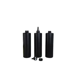 Vendita all'ingrosso 30ml-1200ml HDPE nero a prova di luce colla AB UV smalto per unghie confezione di bottiglia di plastica con tappo a spirale per pigmento