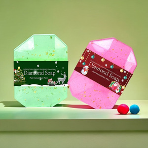 Bán Buôn Hữu Cơ Handmade Kim Cương Hình Dạng Xà Phòng Sáng Tạo Đá Quý Tắm Làm Sạch Giữ Ẩm Trong Suốt Giáng Sinh Kim Cương Xà Phòng - Product Image 4
