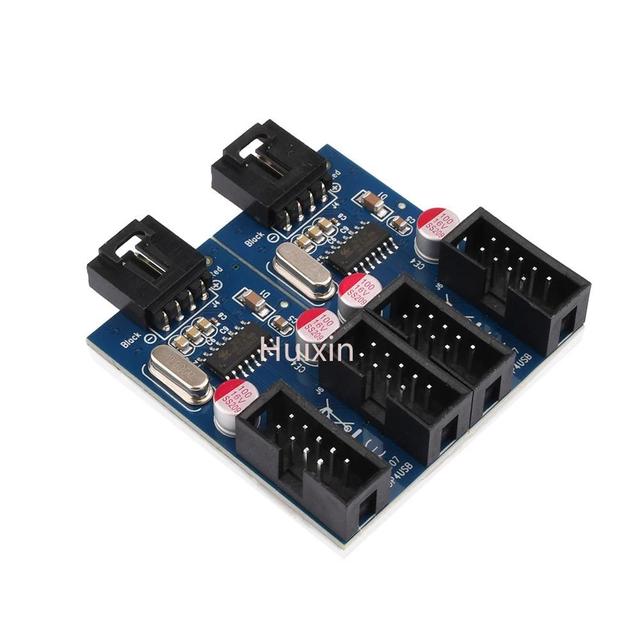 9Pin USB Splitter Motherboard USB 9Pin Interface Header Splitter 1 To 2 Extension Cable Adapter 9Pin 1 To 2/4 USB HUB Connectors