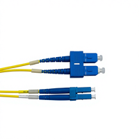 Câble de raccordement optique COMTON Dumplex SC UPC LC UPC Monomode G.657A1 9µm Jaune LSZH/PVC pour FTTH FTTB FTTX