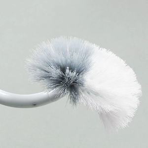 Toilet Cleaning <b>Brush</b> Flexible <b>Round</b> Soft Bristles Ergonomic Design For Home Use White And Gray - Product Image 3