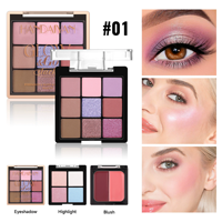 Palette HANDAIYAN 3-en-1 transfrontalière : Fard à paupières, blush et illuminateur multifonctionnel à trois couches