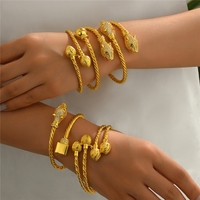 Nouveau Bracelet Jonc Serpent Punk en Cuivre Plaqué Or 18K, Entièrement Sertie de Diamants, Réglable, Géométrique Torsadé, Tendance, pour Femme, Usage Quotidien