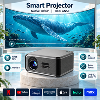 Projecteur Android 8K, résolution native 1080P Full HD, Smart WiFi, mise au point automatique, haut-parleurs HiFi, téléviseur numérique DVB-T2, projecteur de cinéma maison