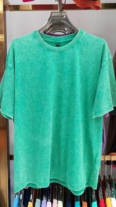 Kaos Pria Logo Kustom Vintage Acid Wash Distressed Heavyweight Cotton Blank Oversized 100% Katun untuk Kaos Pria - Product Image 3