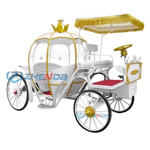 Carruaje de Princesa Cenicienta, Carruaje Blanco con Forma de Calabaza, Carruaje Eléctrico Romántico de Dos Filas para Bodas, Venta Directa de Fábrica - Product Image 1