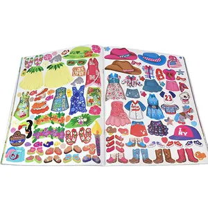 Giá Rẻ In Softcover Coloring Kid Cuốn Sách Với Loại Bỏ Dán Với Đầy Đủ Màu Sắc In