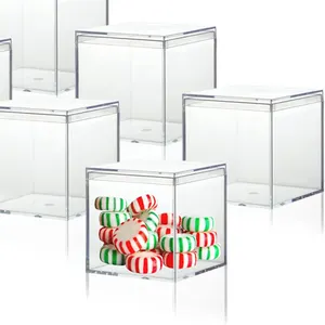 Clear Pet Plastic Storage Boxes 24 Pack 2x2x2