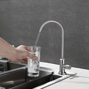 صمامات مياه للشرب مصنوعة من الفولاذ المقاوم للصدأ 304 لحوض المطبخ - بالتناضح العكسي أو نظام تصفية المياه - بلمسة نيكل مطلية