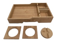Table d'appoint articulée en bois pour canapé, support de téléphone rotatif à 360°, finition laquée sculptée, portable, pour cuisine et salle de bain