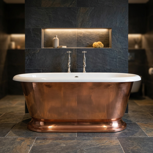 Bañera Rectangular de Cobre Independiente sin Tapa, Clásica y Ecológica, para Bañarse - Artesanía India - Product Image 3