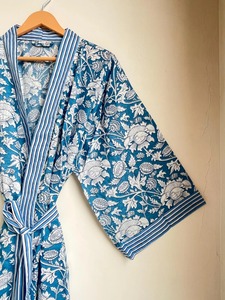 Robe de chambre kimono en coton, imprimé floral, robe de chambre de demoiselle d'honneur, vêtements de nuit d'été, taille unique, femme, bohème, léger, peignoir respirant - Product Image 2