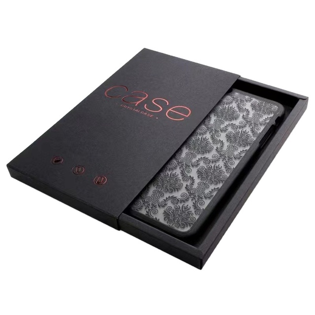 Luxury Corrugated Board Tempered Glass Phone Case Packaging Box UV Advantage Foil Specifications Embossing Printing Gift Purpose