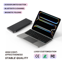 Portable Foldable Wireless Keyboard with Touchpad Ultra Mini Rechargeable Keyboard for Tablet Universal System