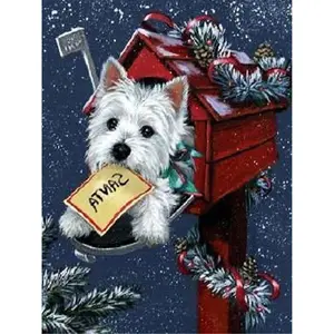 Christmas Diamond Painting Dog Letter Box Handmade Painting Full Drill Embroidery Round & Square Diamond Painting Kit