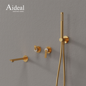 Système de <span class=keywords><strong>douche</strong></span> mural dissimulé Aideal Sanitary Modern Concealed Gold, 2 fonctions, <span class=keywords><strong>douche</strong></span> pluie combinée - Product Image 6