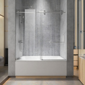 Exceed Écran de <span class=keywords><strong>baignoire</strong></span> sans cadre en verre trempé de haute qualité pour salle de bain Écran de <span class=keywords><strong>baignoire</strong></span> <span class=keywords><strong>coulissant</strong></span> - Product Image 2
