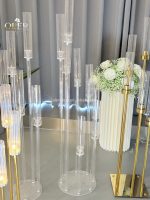 Porte-bougie personnalisé de haute qualité à 8 bras, style européen, en acrylique durable, pour centre de table de mariage et décoration d'événements
