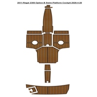 Tapis de pont en mousse EVA imitation teck pour plateforme de bain et cockpit de bateau, style SeaDek MarineMat, auto-adhésif, pour Re-gal 2300 Option B 2011