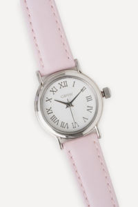 Montre-bracelet classique GBHW, montre à quartz argentée rose pour femme, boîtier en acier inoxydable de luxe avec bracelet en cuir, élégante montre de mode - Product Image 2