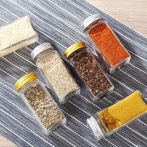 Wholesale 36pcs 120ml Glass <b>Spice</b> <b>Jars</b> Airtight <b>Square</b> Seasoning Bottles for Kitchen - Product Image 2