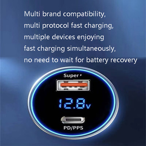 Venta al por mayor 120W Cargadores de coche <span class=keywords><strong>2</strong></span> puertos de carga rápida para vivo <span class=keywords><strong>11</strong></span> 10 9 Neo7 oneplus Ace <span class=keywords><strong>Realme</strong></span> USB Adaptador de cargador de coche iPhone 1514 - Product Image 3