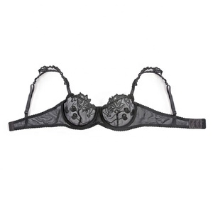 Plus La Taille Des Femmes Sexy Fleur Transparente Dentelle Soutien-Gorge et Culotte Ensemble Fille Brodée Ensemble Brassière Sous-Vêtements Féminins - Product Image 5