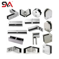 Support de garde-corps en verre en acier inoxydable robuste SVA-043B 304 316 Clips de support de Type D Pince de balustrade de balcon pour les centres commerciaux d'escaliers