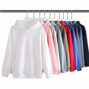 <b>Mens</b> Cotton Fleece Embroidered Blank Plain Hoodie Unisex Oversized for <b>Pullover</b> Heavyweight Luxury Streetwear - Product Image 2