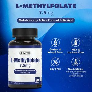 OEM/ODM L méthyl folate 5-MTHF Plus méthyl B12 cofacteur capsules pour l'humeur homocystéine méthylation Cognition - Product Image 3