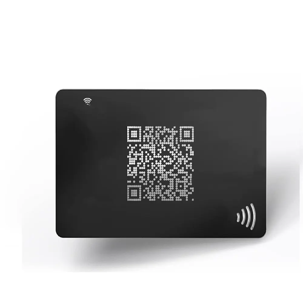 Matte Black Metal Digitale Visitekaartje Nfc Tag213 Matte Afwerking Roestvrij Staal Aangepaste Nfc Kaarten Voor Sociale Delen