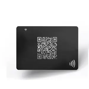 मैट काले धातु डिजिटल व्यापार कार्ड एनएफसी Tag213 मैट खत्म स्टेनलेस स्टील अनुकूलित एनएफसी कार्ड के लिए सामाजिक साझा