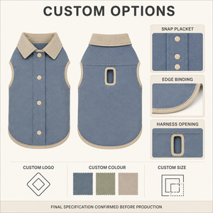 Gilet en polaire classique pour chien, couleur unie, coupe-vent, vêtements d'hiver pour petits chiens - Product Image 2