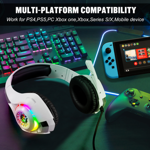 Auriculares Profesionales para Juegos con Cable, Plegables, con Bajos Estéreo, Micrófono Omnidireccional, RGB LED para PS5, PS4, PC y Laptop, Venta al Por Mayor - Product Image 6