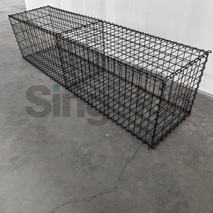 50x50mm 200X50mm Aperture <strong>Black</strong> Powder Coated Welded <strong>Gabion</strong> Box Stone Cage for Retaining Wall - Product Image 2